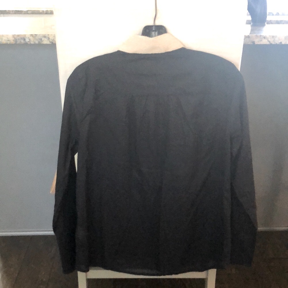 J Crew black embroidered tunic shirt